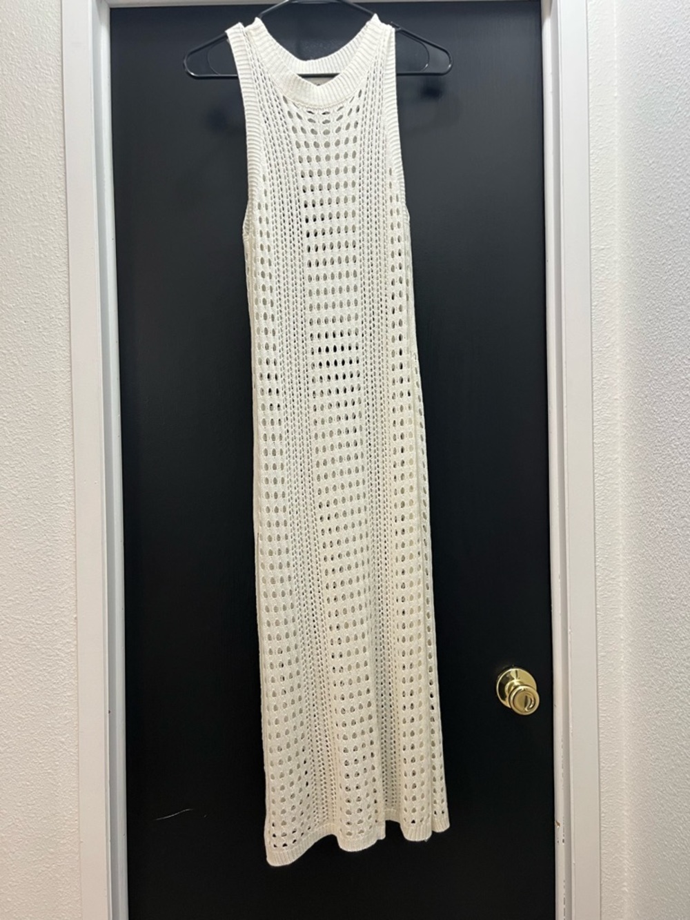 White Crochet Maxi Swim Cover-Up Dress